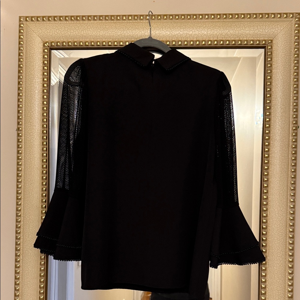 Gracia Elegant Black Top with Beaded Details